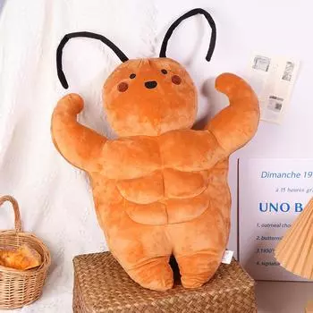 Креативная плюшевая игрушка «Таракан-мышца Сяоцян» 53 см, забавная мягкая подушка в виде животного, украшение для дома, подарок на день рождения 58cm