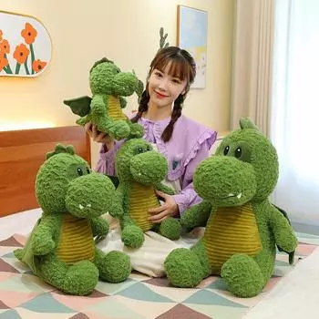 Креативная плюшевая игрушка в виде динозавра в виде конфеты, симпатичная мультяшная зеленая маленькая летающая кукла-дракон, подушка для сна, тряпичная кукла 30Cm (0.2kg)