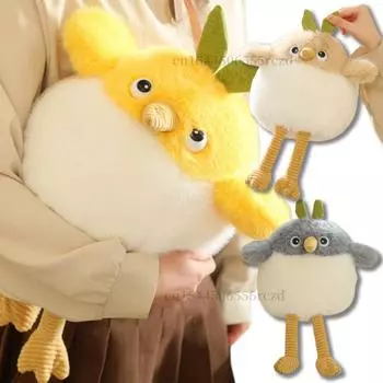 Креативная плюшевая кукла с длинными ногами, круглая курица, желтая, серая, коричневая, толстая курица, плюшевая игрушка-подушка для сна about 35cm