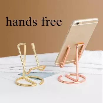 Креативная подставка для мобильного телефона и планшета, настольная подставка из живого металла, ленивое железное основание для мобильного телефона, украшения gold