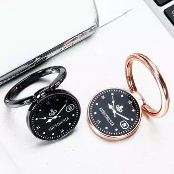 Креативная подставка для телефона с кольцом на палец, вращающаяся на 360 градусов, роскошная наклейка на заднюю панель часов, кронштейн для подставки чёрный