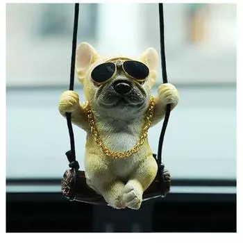Креативная подвеска из смолы в виде бульдога, милая собака, аниме, зеркало заднего вида, украшения для автомобиля, подвесное украшение