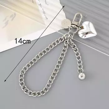 Креативная подвеска с жемчужным сердцем, черно-белая подвеска-брелок с медвежьей цепочкой из бисера