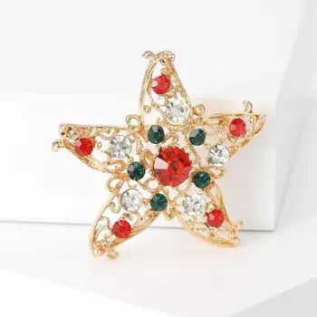 Креативная полая брошь в виде морской звезды, инкрустированная бриллиантами, булавка в виде морского животного, модная и простая брошь для воротника, защищающая от света