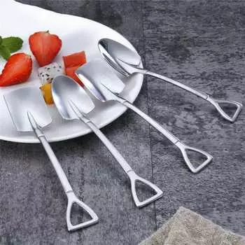 Креативная посуда Десертная ложка Ложка для смешивания Ложка для торта Ложка для мороженого Нержавеющая сталь 15.5*3.5cm