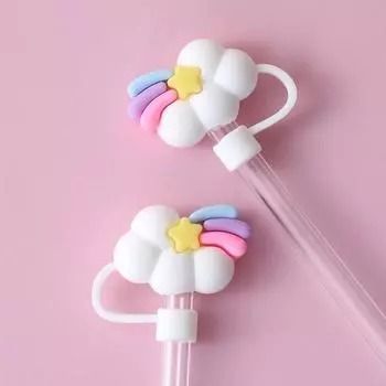 Креативная посуда для напитков, мультяшные заглушки, украшение из соломы, аксессуары для чашек, пылезащитный колпачок, соломенный чехол, соломенный топпер cheese