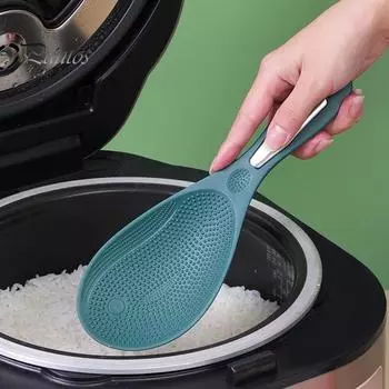 Креативная поверхность частиц, не содержащая бисфенола А, ложка для рисоварки с антипригарным покрытием, большая ложка для риса, кухонные инструменты зелёный