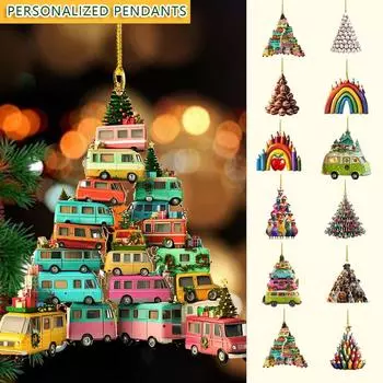 Креативная праздничная 2D акриловая подвеска, складывающаяся в единое целое, красочная персонализированная серия украшений One Size