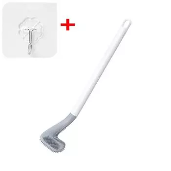 Креативная прочная щетка для унитаза для гольфа, настенная силиконовая щетка для чистки немертвых углов с длинной ручкой, бытовые инструменты для чистки ванной комнаты белый