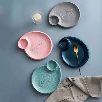 Креативная простая отдельная тарелка для пельменей, посуда, керамическая тарелка с фруктами, тарелка для салата, кухонные принадлежности