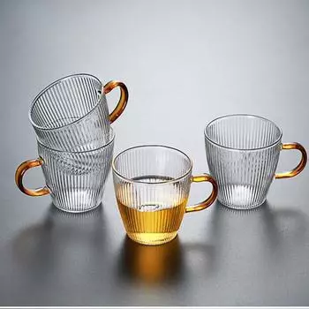 Креативная простая стеклянная рельефная текстура, стеклянная чашка для воды, чашка для чая, кофейная чашка