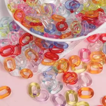 Креативная прозрачная цепочка для изготовления браслета и ожерелья, свободные бусины 15*19 мм, аксессуары для ювелирных изделий своими руками, разноцветные модные 100 шт., акрил 100Pcs