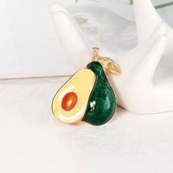 Креативная яркая брошь в форме авокадо, мультяшная фруктовая брошь для пиджака, булавка с лацканами, темперамент зелёный