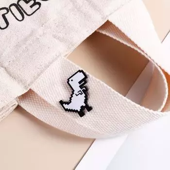 Креативная ретро-брошь с изображением динозавра, эмалевая пиксельная геометрическая белая брошь с изображением тираннозавра, значок из сплава, модные ювелирные изделия, подарок