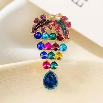 Креативная ретро-брошь в виде цветка в стиле фен-шуй в стиле тяжелой промышленности с бриллиантами, женская подвеска, модная легкая роскошная брошь в виде цветка для пальто