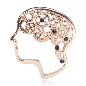 Креативная ретро-брошь в виде мозга, гальваническое покрытие, индивидуальный универсальный корсаж золотой