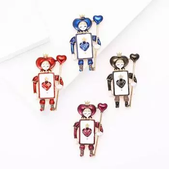 Креативная ретро-брошь в виде солдата из сплава с красной эмалью и пикой, модная мужская и женская одежда, ювелирное украшение на корсаже