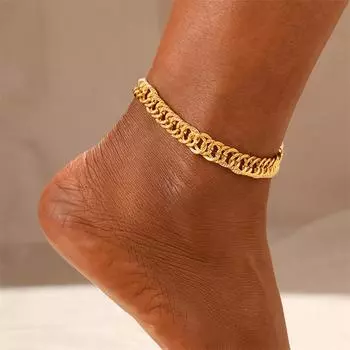 Креативная ретро-минималистичная цепочка на щиколотке M