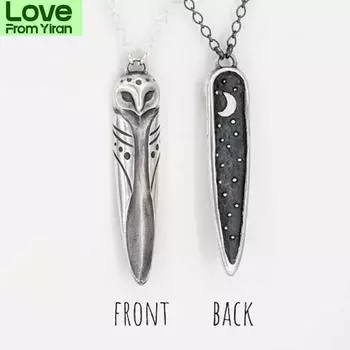 Креативная ретро-мода сова-амбар, звезда, луна, кулон, ожерелье, пара, женская ключица, орел, цепочка, ювелирные изделия, аксессуары для вечеринки, подарок серебряный