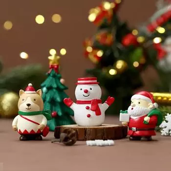 Креативная рождественская фигурка животного, экологическое украшение стола, рождественская кукла из смолы, камин style A