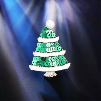 Креативная рождественская коллекция Корсаж Tide Зеленые блестки Цветные бусины Булавки для рождественской елки Капающее масло Праздничное настроение Броши разноцветный