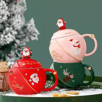 Креативная рождественская кружка, круглая кофейная чашка, чашка для воды, чашка для молока, персонализированная кружка, Рождественский подарок