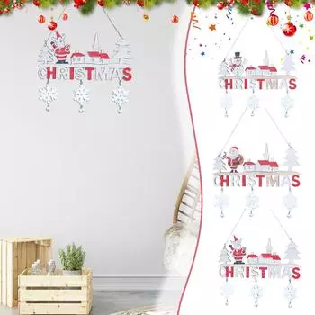 Креативная рождественская подвеска, рождественские деревянные поделки, дверная вешалка для домашнего ресторана белый