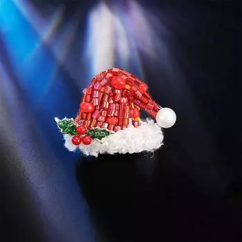 Креативная рождественская шляпа Брошь Нишевый дизайн Sense Нежная брошь Кардиган Шарф Аксессуары Рождественские праздничные подарки красный