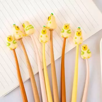 Креативная ручка Capybara Pen Kawaii Мягкие гелевые ручки Милые канцелярские принадлежности Офисные школьные принадлежности Письменная чернильная ручка Шариковая ручка Милые канцелярские принадлежности