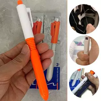 Креативная ручка для письма, распыляющая воду, ручка для снятия стресса, новинка, игрушка Cla, маленький скрытый забавный пистолет S5T4 orange-one-size