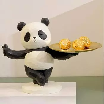 Креативная серия «Панда» стеллаж для хранения ключей «Панда», тарелка для конфет и закусок, украшение для гостиной, милый подарочный поднос, коробка для хранения салфеток, украшение