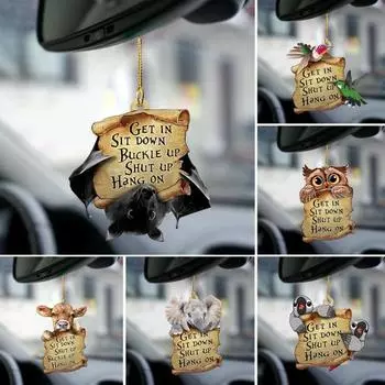 Креативная серия животных, акриловая подвеска для автомобиля, сова, птица, слон, подвеска для автомобиля, подвесное украшение, аксессуары для рюкзака H