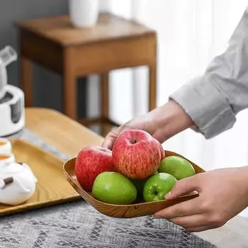 Креативная сервировочная тарелка из искусственного дерева, квадратный сервировочный поднос из искусственного дерева, блюдо для фруктов, десертов, тортов, закусок, конфет, миски из полипропилена шампанского