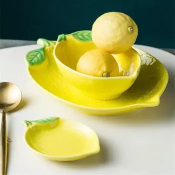 Креативная сетка красного цвета Бытовая красивая тарелка Керамическая креативная посуда Поднос для десерта Тарелка для завтрака Тарелки Тарелки для лимона Посуда