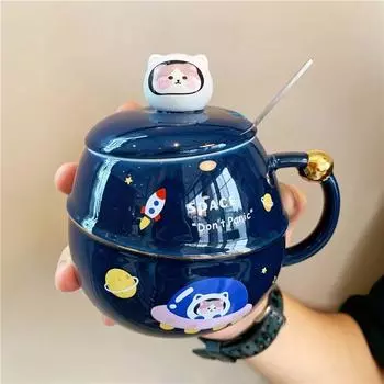 Креативная сферическая милая кружка, трехмерная керамическая чашка с медведем и кроликом, чашка для воды, кофейная чашка, чашка для молока, кружка, чашка послеобеденного чая розовый