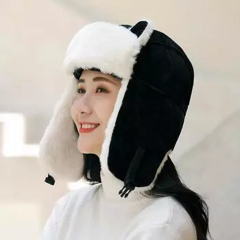 Креативная шапка-кошка для женщин, бархатные шапки, интегрированная теплая шапка Lei Feng, толстая повязка на голову, ветрозащитные шапки для верховой езды