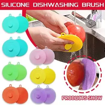 Креативная силиконовая щетка для мытья посуды на присоске, щетка для чистки кухни C