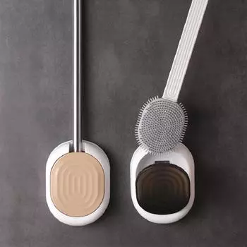 Креативная силиконовая щетка для унитаза с основанием из мягкой термопластичной резины, головка щетки из нержавеющей стали и полипропиленовой ручки, настенное крепление, аксессуары для ванной комнаты