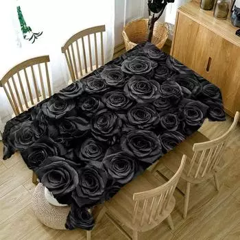 Креативная скатерть с рисунком черной розы, кухонный стол, семейный сбор, свадебная декоративная посуда, аксессуары для защиты от загрязнения 40x70cm15x27inch
