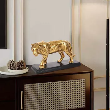 Креативная скульптура леопарда в подарок на День матери, украшение дома золотой