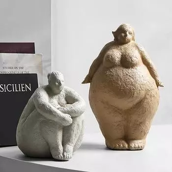 Креативная скульптура толстой женщины, украшение офиса продаж отеля, модель комнаты, украшение книжной полки, абстрактное искусство, украшение персонажа