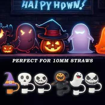 Креативная соломенная шапочка с изображением черепа и призрака, мультяшная серия «Сладость или гадость на Хэллоуин», силиконовая безопасная мягкая пыленепроницаемая соломенная шапочка, подарок на вечеринку