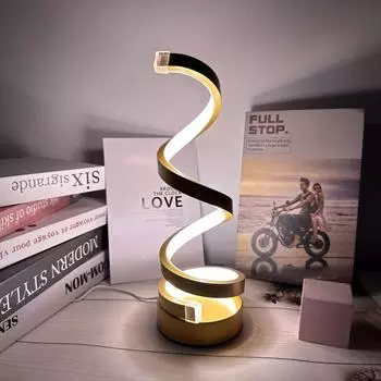 Креативная современная золотая S-лампа USB трехцветная затемняющая настольная декоративная лампа для гостиной Tricolor&Gold белый