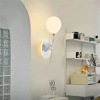 Креативная спальня мультяшный медведь настенный светильник детская комната воздушный шар лампа macaron настенный светильник декоративная атмосфера светильник