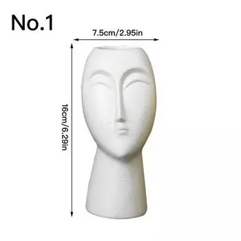 Креативная статуя, керамическая ваза, гидропонная ваза, украшение из сушеных цветов, цветочная композиция, домашний декор, настольный художественный орнамент No.1