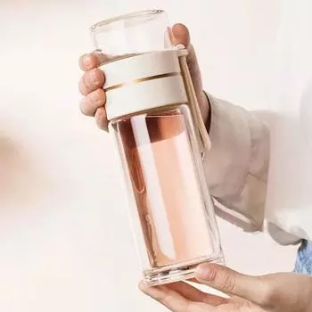 Креативная стеклянная термокружка 400 мл бутылка для воды для мужчин и женщин портативная термос чашка для чая с фильтром деловые подарки 400ml
