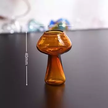 Креативная стеклянная ваза в форме гриба, украшения для кукольного домика, мини стеклянные бутылки, цветочная композиция для кукольного домика, аксессуары своими руками