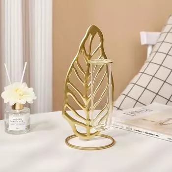 Креативная стеклянная железная ваза, украшение для рабочего стола, декор для гостиной