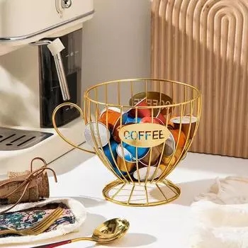 Креативная стойка для хранения капсульного кофе в скандинавском стиле: Большая емкость для растворимого кофе и чая. Украшение комнаты. Alphabet model чёрный