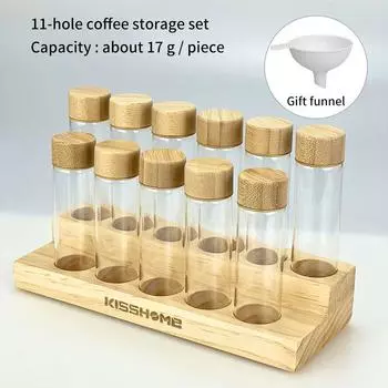 Креативная стойка для кофейных зерен, чая, канистры из зерновых, герметичная стойка для хранения стеклянных пробирок, прозрачная стеклянная стойка для бутылок